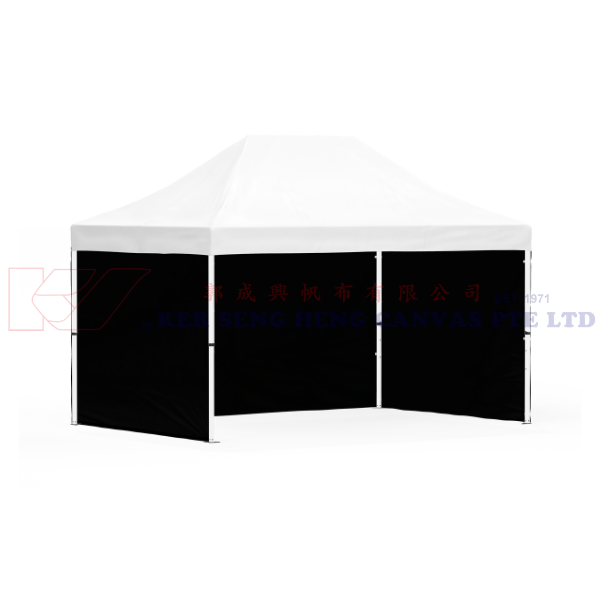 3m x 4.5m Side Cover | Black | 3m-4.5m-3m