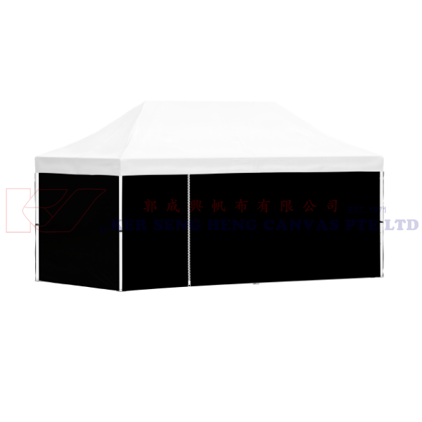 3m x 6m Side Cover | Black | 4 Sided, Zip on 6m Side