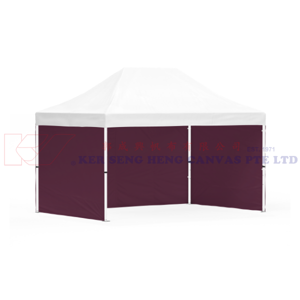 3m x 4.5m Side Cover | Burgundy | 3m-4.5m-3m