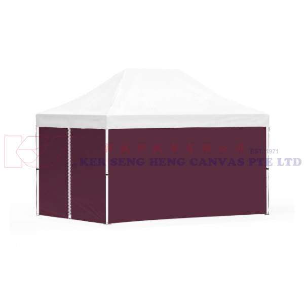 3m x 4.5m Side Cover | Burgundy | 4 Sided, Zip on 3m