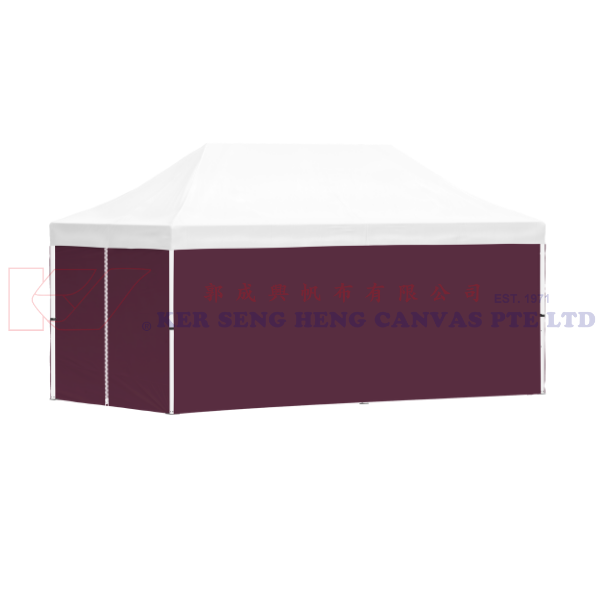 3m x 6m Side Cover | Burgundy | 4 Sided, Zip on 3m Side