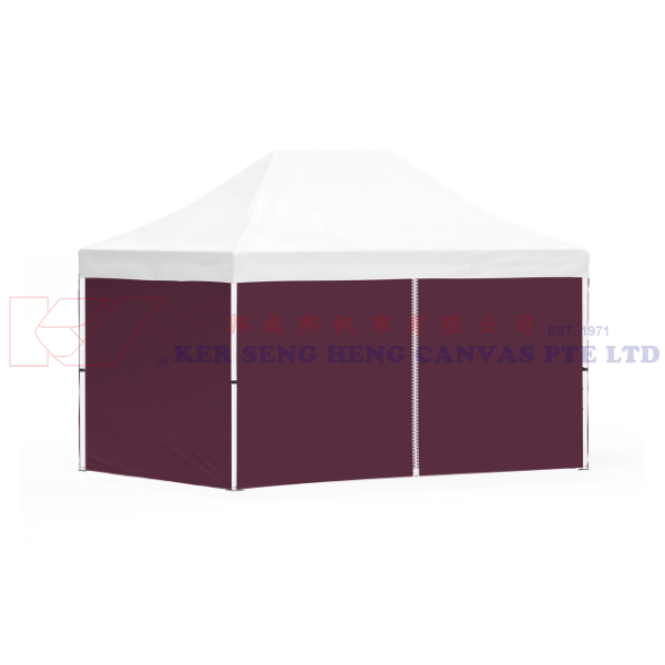 3m x 4.5m Side Cover | Burgundy | 4 Sided, Zip on 4.5m