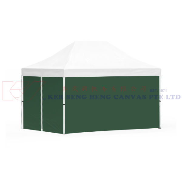3m x 4.5m Side Cover | Green | 4 Sided, Zip on 3m