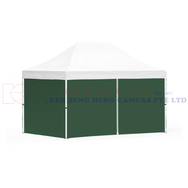 3m x 4.5m Side Cover | Green | 4 Sided, Zip on 4.5m