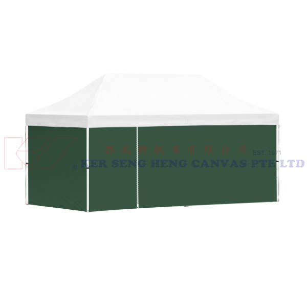3m x 6m Side Cover | Green | 4 Sided, Zip on 6m Side