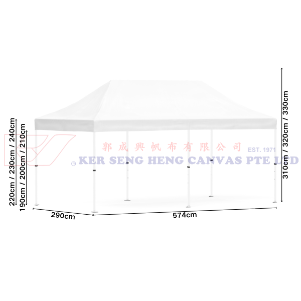 3m x 6m High Quality Gazebo | White, Ivory Frame