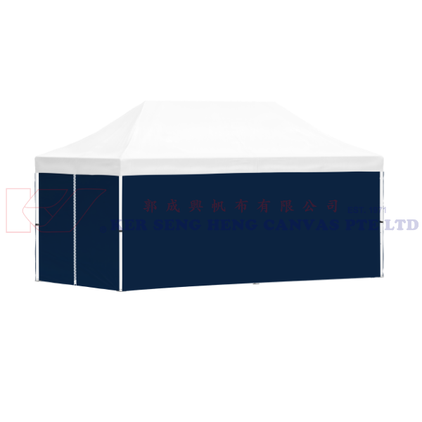 3m x 6m Side Cover | Navy Blue | 4 Sided, Zip on 3m Side