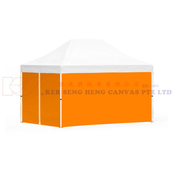 3m x 4.5m Side Cover | Orange | 4 Sided, Zip on 3m