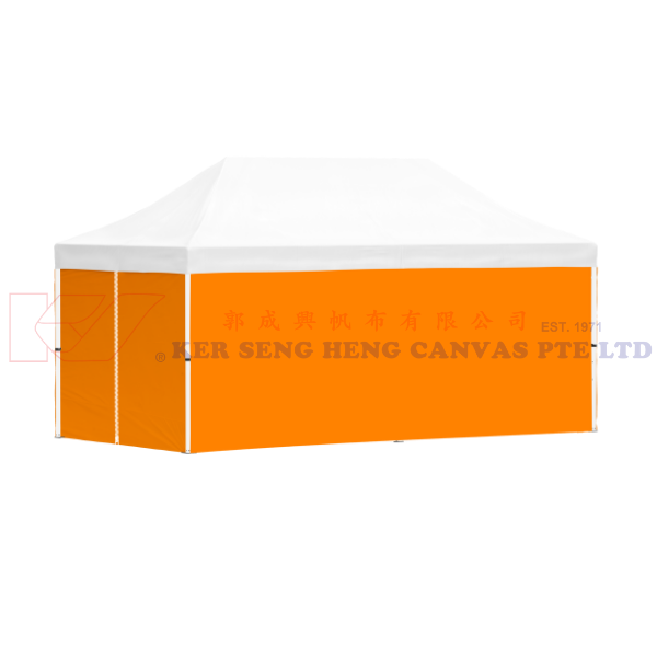 3m x 6m Side Cover | Orange | 4 Sided, Zip on 3m Side