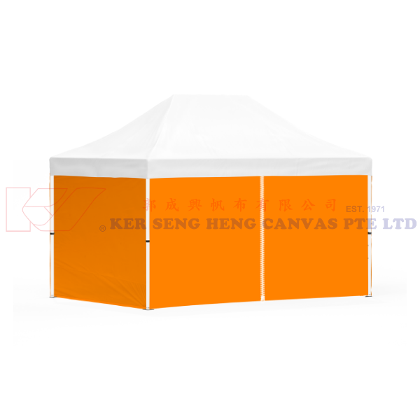 3m x 4.5m Side Cover | Orange | 4 Sided, Zip on 4.5m