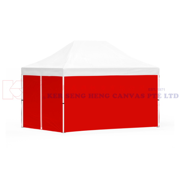 3m x 4.5m Side Cover | Red | 4 Sided, Zip on 3m