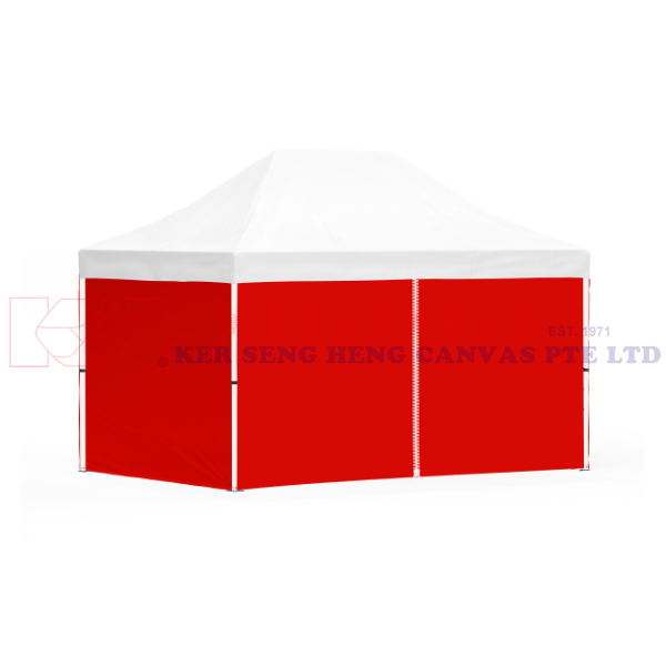 3m x 4.5m Side Cover | Red | 4 Sided, Zip on 4.5m