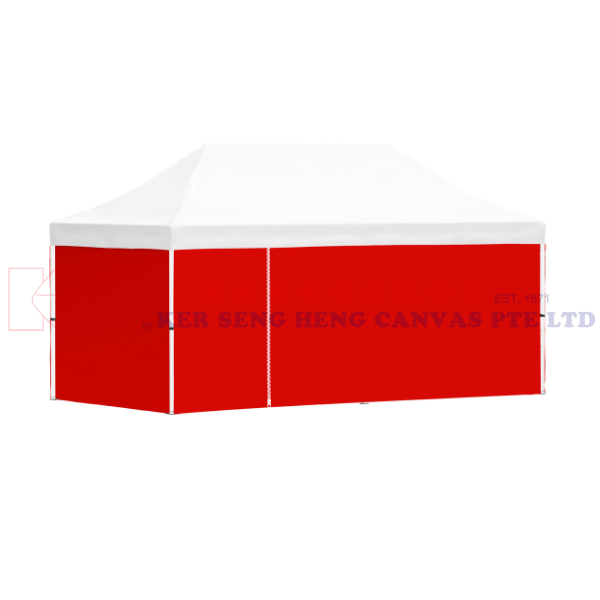 3m x 6m Side Cover | Red | 4 Sided, Zip on 6m Side