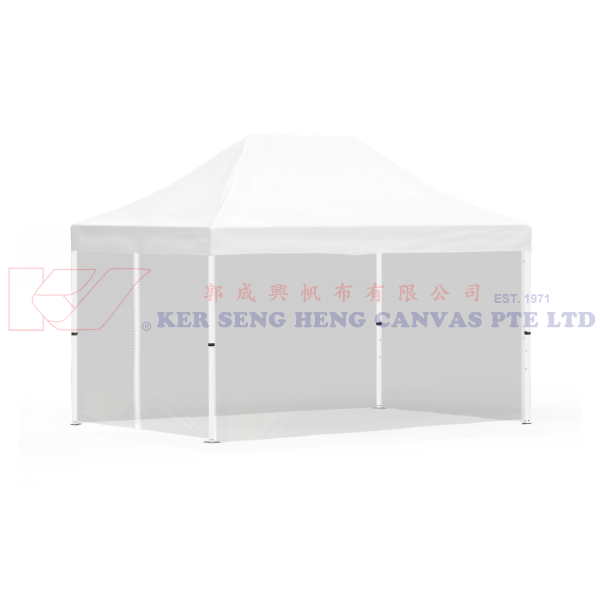 3m x 4.5m Side Cover | Transparent | 4 Sided, Zip on 3m