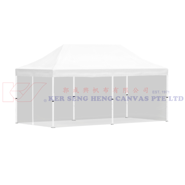 3m x 6m Side Cover | Transparent | 4 Sided, Zip on 3m Side