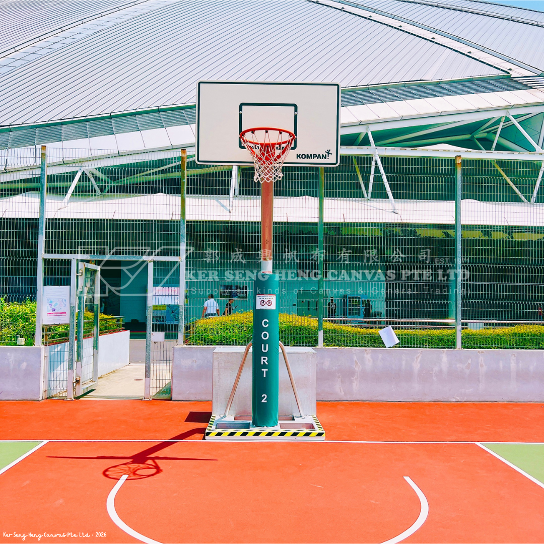green basketball padding for basketball pole. KSH Canvas