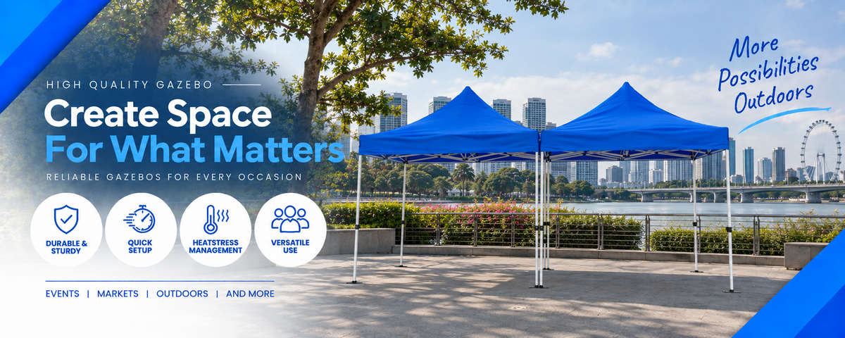 Blue high quality pop-up gazebo for outdoor events and shelter