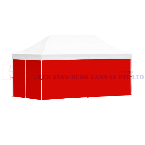 3m x 6m Side Cover | Red | 4 Sided, Zip on 3m Side